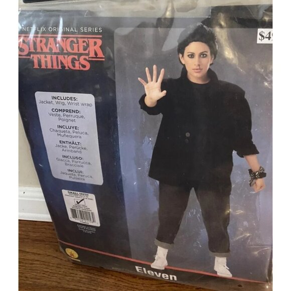Rubie's Stranger Things Eleven Costume Adult Small Jacket Wig WristStrap Cosplay - Picture 1 of 3